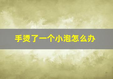 手烫了一个小泡怎么办