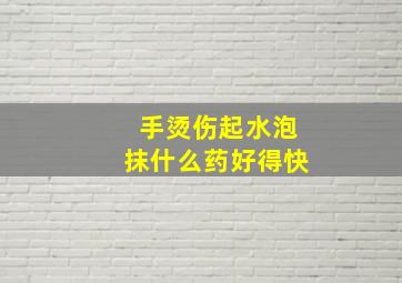 手烫伤起水泡抹什么药好得快