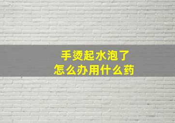 手烫起水泡了怎么办用什么药