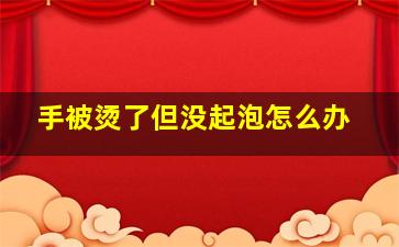 手被烫了但没起泡怎么办