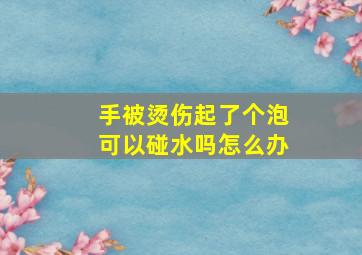 手被烫伤起了个泡可以碰水吗怎么办