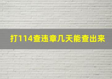 打114查违章几天能查出来