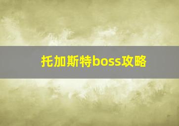 托加斯特boss攻略