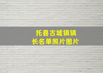 托县古城镇镇长名单照片图片