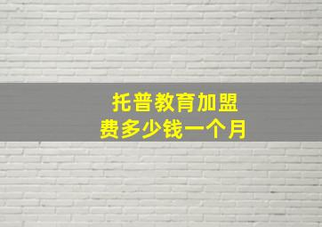 托普教育加盟费多少钱一个月