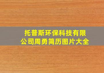 托普斯环保科技有限公司周勇简历图片大全