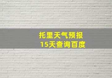 托里天气预报15天查询百度