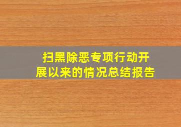 扫黑除恶专项行动开展以来的情况总结报告