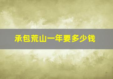 承包荒山一年要多少钱