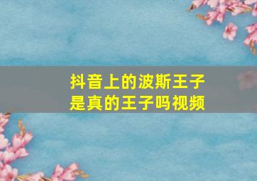 抖音上的波斯王子是真的王子吗视频