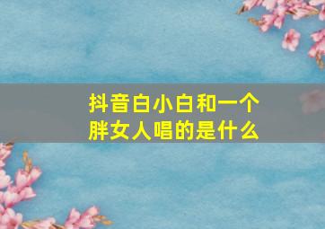 抖音白小白和一个胖女人唱的是什么