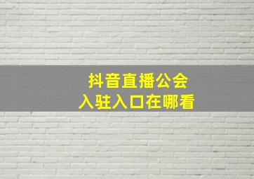 抖音直播公会入驻入口在哪看