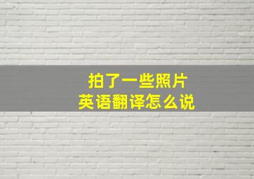 拍了一些照片英语翻译怎么说