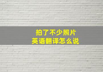 拍了不少照片英语翻译怎么说