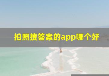 拍照搜答案的app哪个好