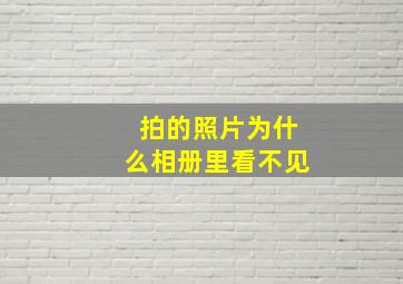 拍的照片为什么相册里看不见