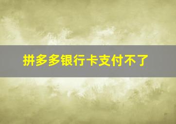 拼多多银行卡支付不了