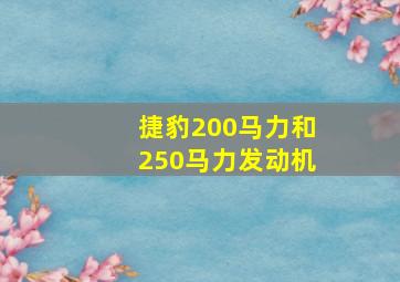 捷豹200马力和250马力发动机