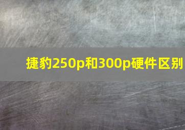 捷豹250p和300p硬件区别