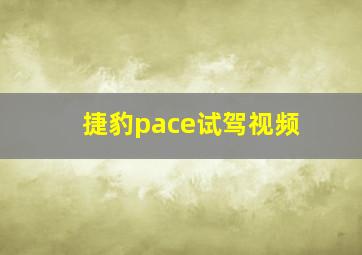 捷豹pace试驾视频