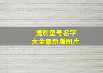 捷豹型号名字大全最新版图片