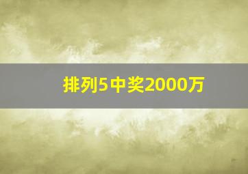 排列5中奖2000万