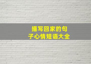 描写回家的句子心情短语大全