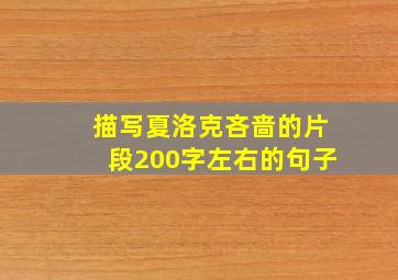 描写夏洛克吝啬的片段200字左右的句子