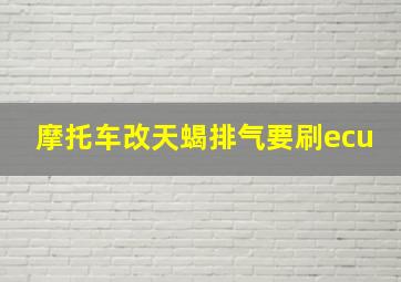 摩托车改天蝎排气要刷ecu