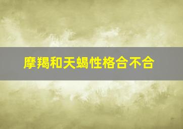 摩羯和天蝎性格合不合