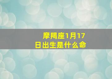 摩羯座1月17日出生是什么命