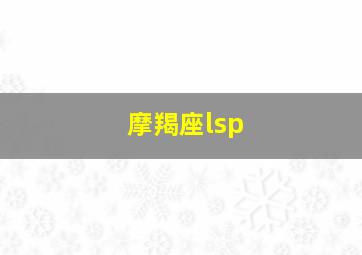 摩羯座lsp