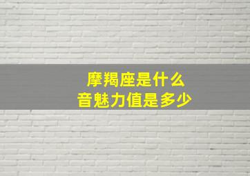 摩羯座是什么音魅力值是多少