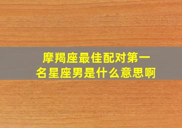 摩羯座最佳配对第一名星座男是什么意思啊