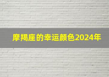 摩羯座的幸运颜色2024年