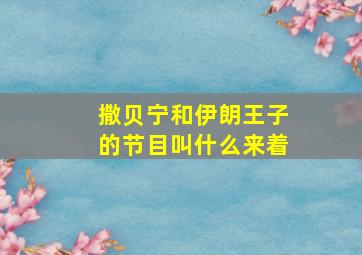 撒贝宁和伊朗王子的节目叫什么来着