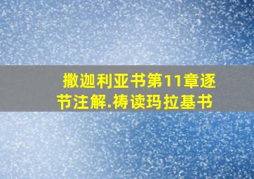 撒迦利亚书第11章逐节注解.祷读玛拉基书