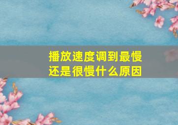 播放速度调到最慢还是很慢什么原因