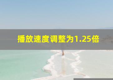 播放速度调整为1.25倍