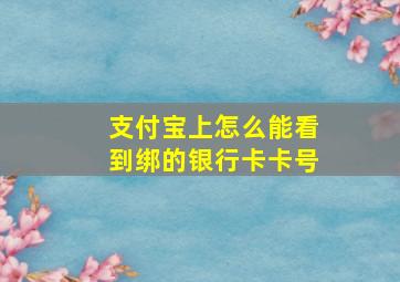 支付宝上怎么能看到绑的银行卡卡号