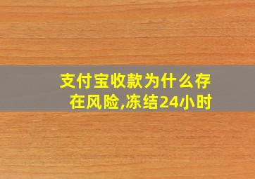 支付宝收款为什么存在风险,冻结24小时