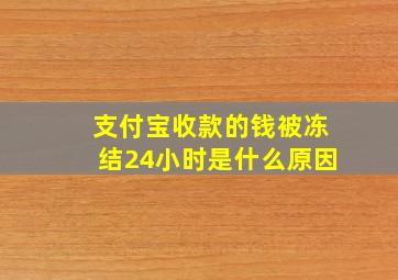 支付宝收款的钱被冻结24小时是什么原因