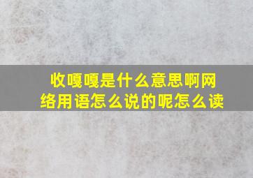 收嘎嘎是什么意思啊网络用语怎么说的呢怎么读