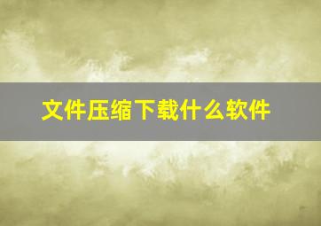 文件压缩下载什么软件