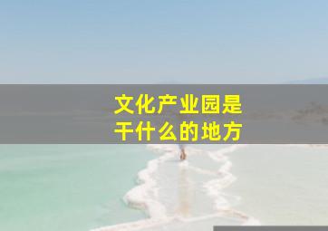 文化产业园是干什么的地方