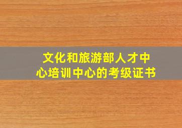 文化和旅游部人才中心培训中心的考级证书