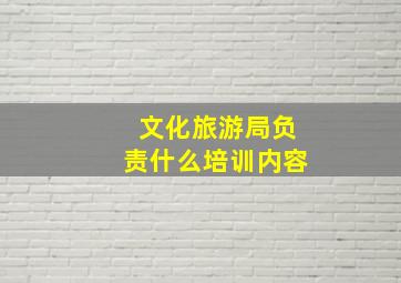 文化旅游局负责什么培训内容