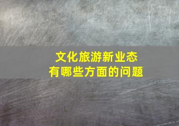 文化旅游新业态有哪些方面的问题