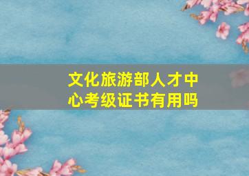 文化旅游部人才中心考级证书有用吗