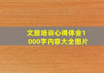 文旅培训心得体会1000字内容大全图片